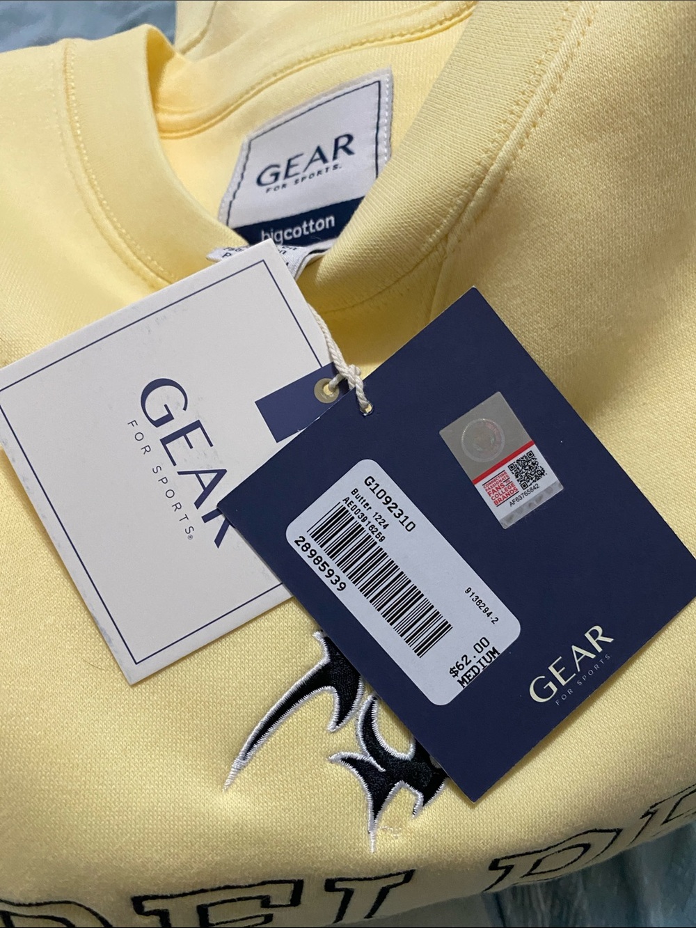 Gear For Sports BigCotton Crewneck Sweatshirt - Pale Yellow - Picture 4 of 4